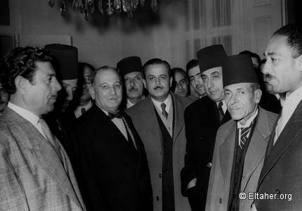 1955 - Anouar Sadat, Sami Solh, Sabri Hamadeh, Younes Bahri